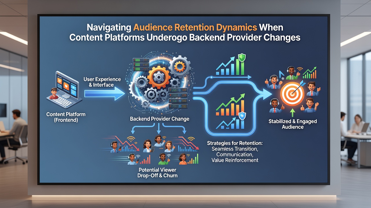 Chart illustrating retention curves before and after backend provider migration on content platforms